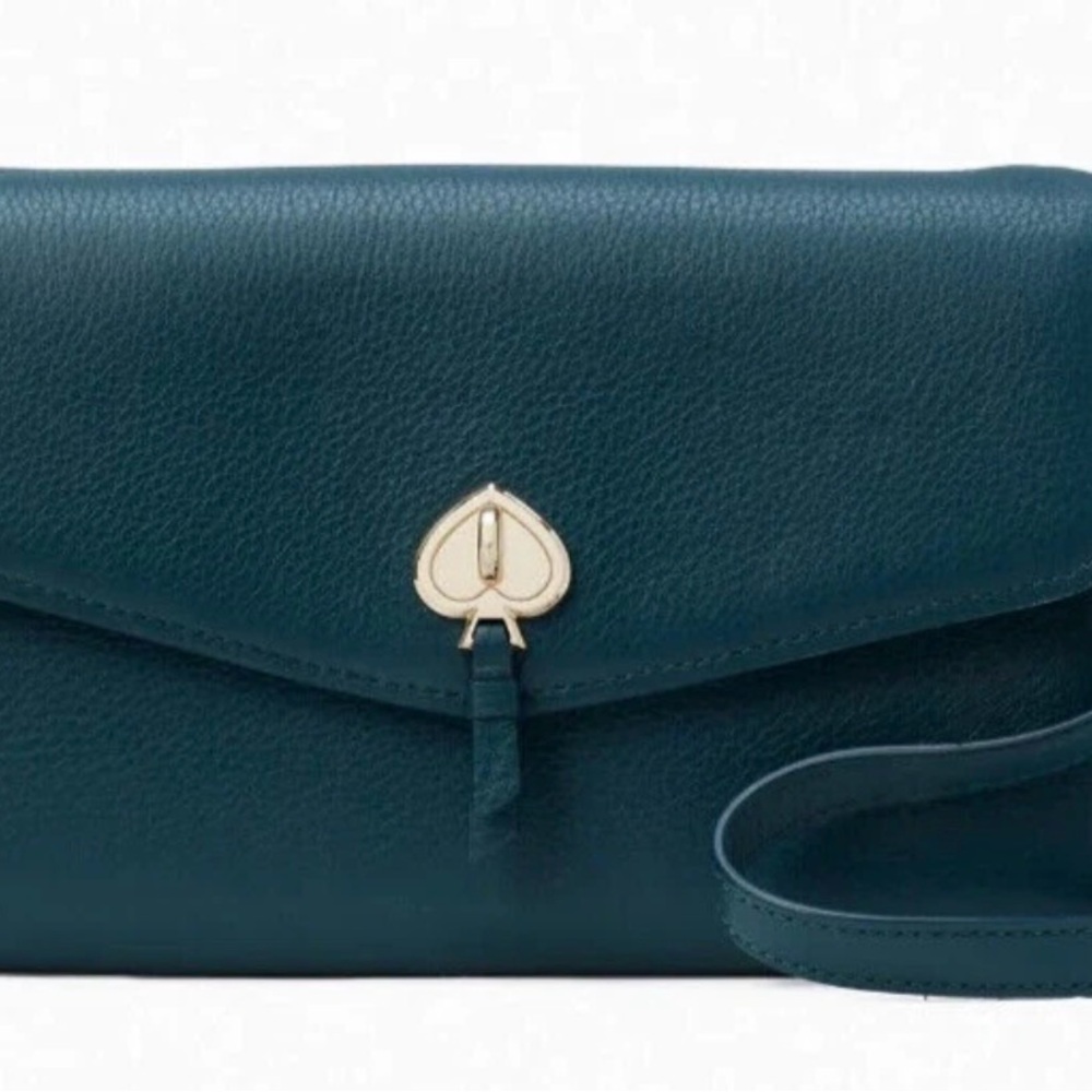 Kate Spade Marti Elegant Teal Leather Clutch